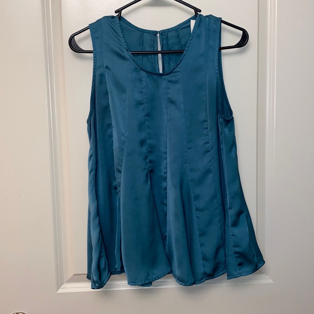 Eri + Ali Teal, Satin Dressy Tank